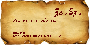 Zsebe Szilvána névjegykártya
